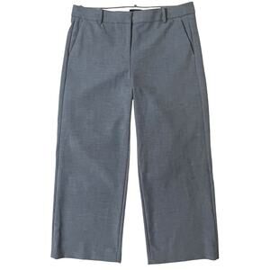 J.Crew Women's Size 12 Gray Peyton Pant High Rise Wide Leg Cropped Trouser